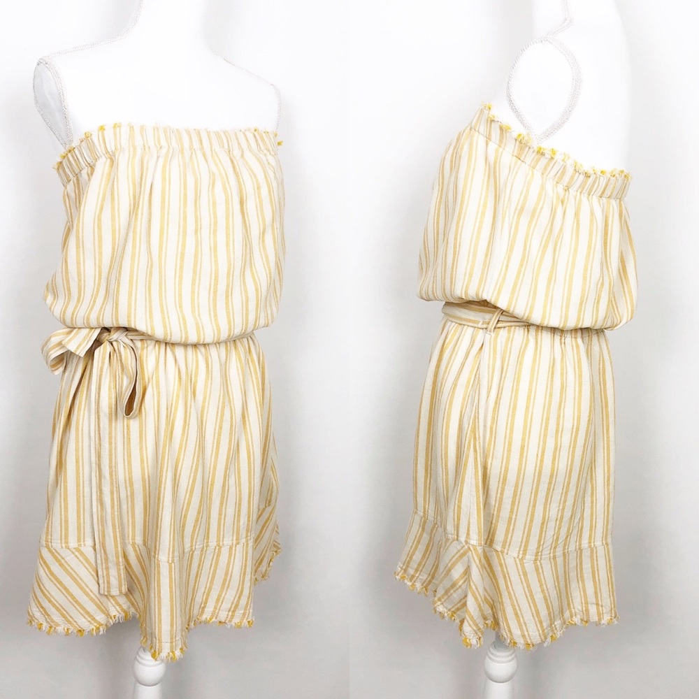 NEW Anthro Cloth & Stone Tie Waist Stripe Dress L